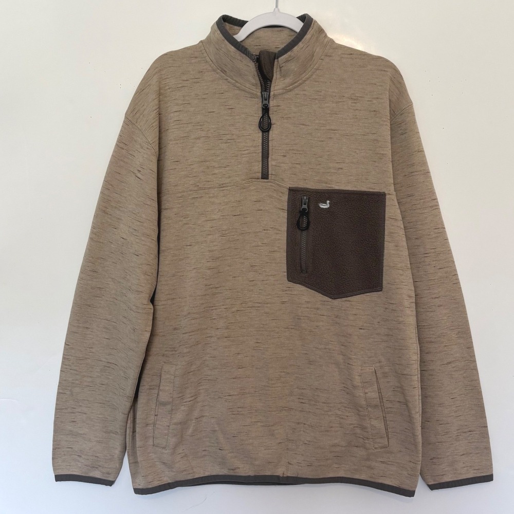 Southern Marsh Lockhart Quarter Zip Pullover Brown Taupe‎ Mens Large L Gorpcore
